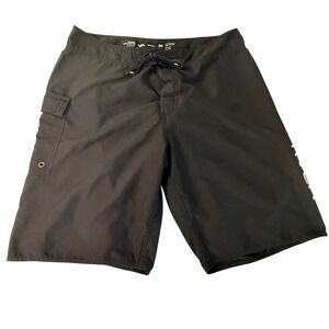RVCA Mens Black Classic Non-Stretch Board Shorts Swim Trunks Size 36